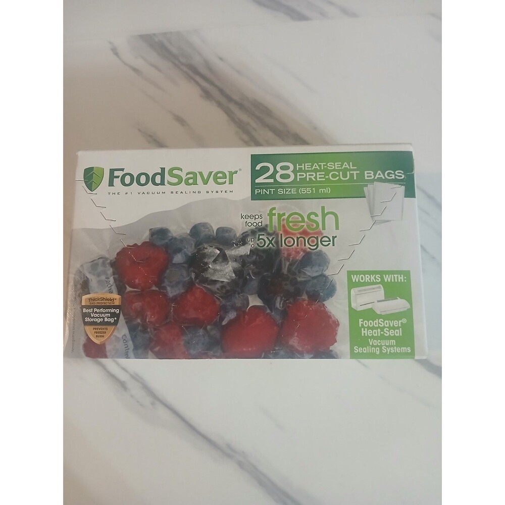FoodSaver Pre-Cut Vacuum Seal Bags, 1 Pint, 28 Count